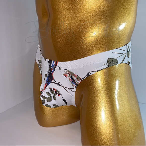 Bird Printed Ice Silk Briefs - Picture 1 of 6